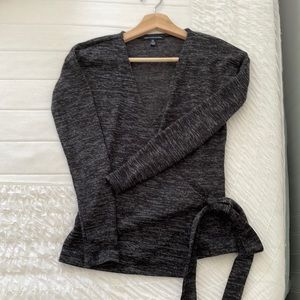 AE dark heather wrap sweater